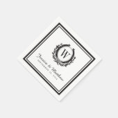 Classic Black & White Monogram Paper Napkins Servet (Hoek)
