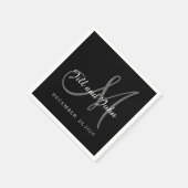 Classic Black & White Monogram Paper Napkins Servet (Hoek)