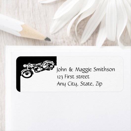 Classic Black White Motorcycle, aangepast label Lo (Insitu)