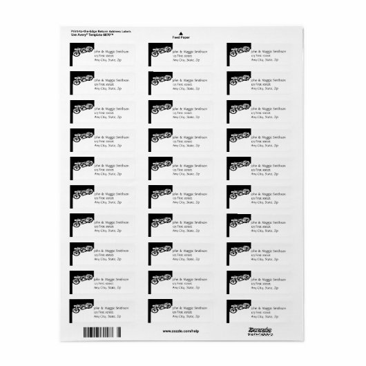 Classic Black White Motorcycle, aangepast label Lo (Full Sheet)