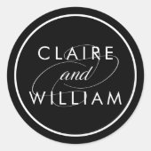 Classic Black & White Personal Wedding Sticker (Voorkant)