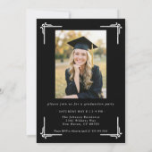 Classic Black White Photo Graduation Kaart (Achterkant)