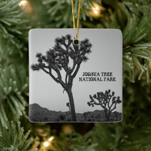 Classic Black White Pink Blue Joshua Tree Souvenir Keramisch Ornament (Boom)