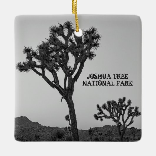 Classic Black White Pink Blue Joshua Tree Souvenir Keramisch Ornament (Voorkant)