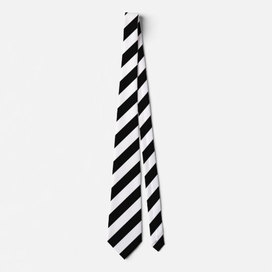Classic Black White Pinstripe Stropdas (Voorkant)
