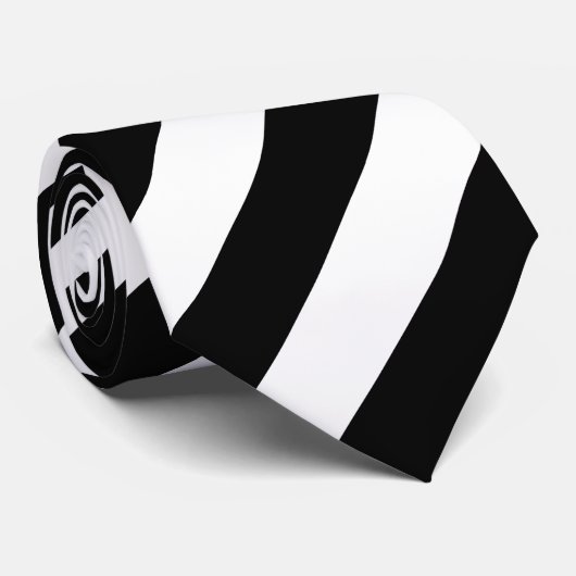  Classic Black White Pinstripe Stropdas (Opgerold)