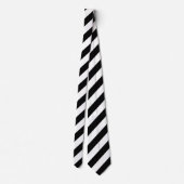  Classic Black White Pinstripe Stropdas (Achterkant)