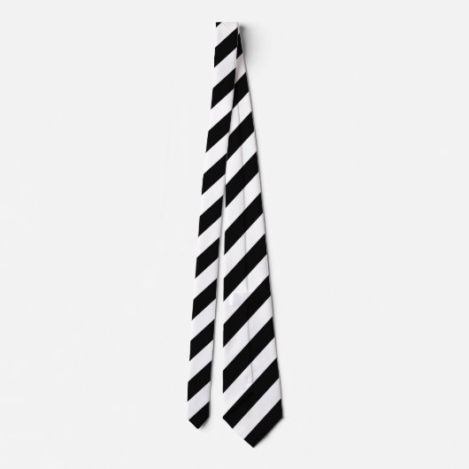  Classic Black White Pinstripe Stropdas (Achterkant)