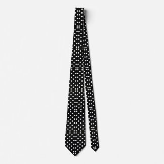 Classic Black & White Polka Dot Stropdas
