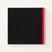 Classic Black & White Polka Dot with Red Monogram Notitieboek (Achterkant)