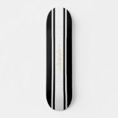 Classic Black White Racing Stripes Gold Monogram Persoonlijk Skateboard (Voorkant)