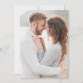 Classic Black White Script Monogram foto-huwelijk Kaart (Achterkant)