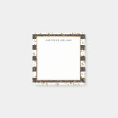 Classic Black White Stripe Gold Glitter Confetti Post-it® Notes (Voorkant)