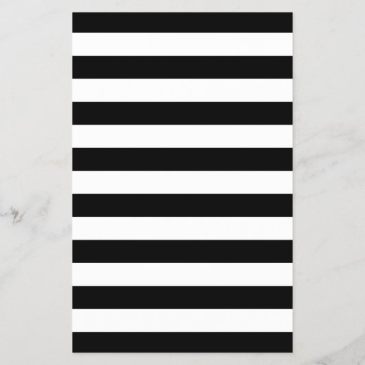 Classic Black White Stripes Gold Service Menu (Achterkant)