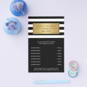Classic Black White Stripes Gold Service Menu (Enkel)
