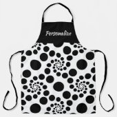 Classic Black White Swirl Pattern Stijlvol Schort (Voorkant)