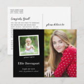 Classic Black & White Two Photo-Afstuderen Briefkaart (Voorkant / Achterkant)