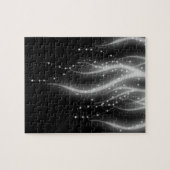 Classic Black White Wavy Sparkly Lines Legpuzzel (Horizontaal)