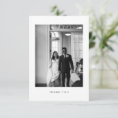 Classic Black & White Wedding Photo Thank You Card Bedankkaart (Staand voorkant)