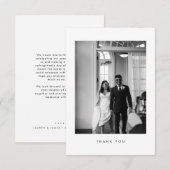 Classic Black & White Wedding Photo Thank You Card Bedankkaart (Voorkant / Achterkant)