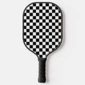 Classic Black with White Square Pattern Pickleball Paddle (Achterkant)