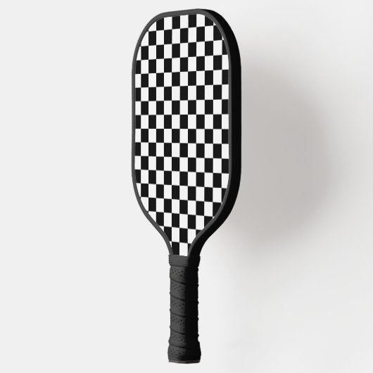 Classic Black with White Square Pattern Pickleball Paddle (Links)