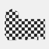 Classic Black with White Square Pattern Tent Bedankdoosjes (Uitgevouwen)