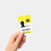 Classic Black Yellow Photo Logo Code Sjabloon Badge (Handheld)