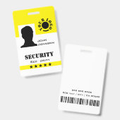 Classic Black Yellow Photo Logo Code Sjabloon Badge (Voor- en achterkant)