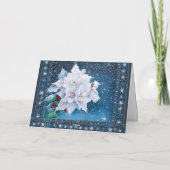 Classic Blank Niet-Foto Bloemen Vrolijk Kerstmis Feestdagen Kaart (Achterkant)