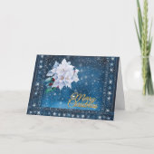 Classic Blank Niet-Foto Bloemen Vrolijk Kerstmis Feestdagen Kaart (Voorkant)