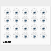 Classic Blauw en Wit Bloemen Baby shower Sticker (Vel)