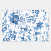 Classic  Blauw en Wit Pagode Chinoiserie Inpakpapier Vel (Voorkant)