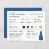 Classic Blauw Faux Goud Bruidsmeisje Informatie Ka (Voorkant / Achterkant)