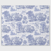 Classic Blauw  Frans Chateau Toile Cadeaupapier (Vlak)