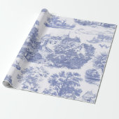 Classic Blauw Frans Chateau Toile Cadeaupapier (Uitgerold)