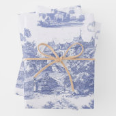 Classic Blauw  Frans Chateau Toile Inpakpapier Vel (In situ)