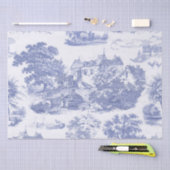 Classic Blauw Frans Chateau Toile Tissuepapier (Craft)