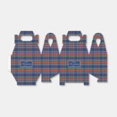 Classic Blauw Gebrand Sinaasappel Tartan Plaid Chr Bedankdoosjes (Uitgevouwen)