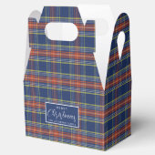 Classic Blauw Gebrand Sinaasappel Tartan Plaid Chr Bedankdoosjes (Geopend)