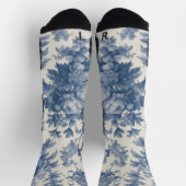Classic Blauw op wit Toile Crew Sokken - Fit (Top)