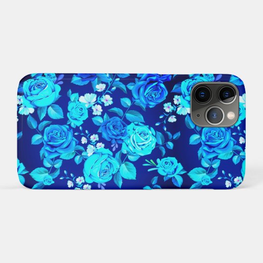 Classic Blauw Roos Bloemen Pattern-876 Case-Mate iPhone Case (Achterkant (horizontaal))