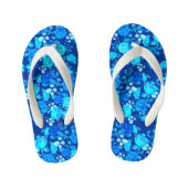 Classic Blauw Roos Bloemen Pattern-876 Kinder Teenslippers (Voetbed)