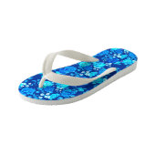 Classic Blauw Roos Bloemen Pattern-876 Kinder Teenslippers (Schuin)