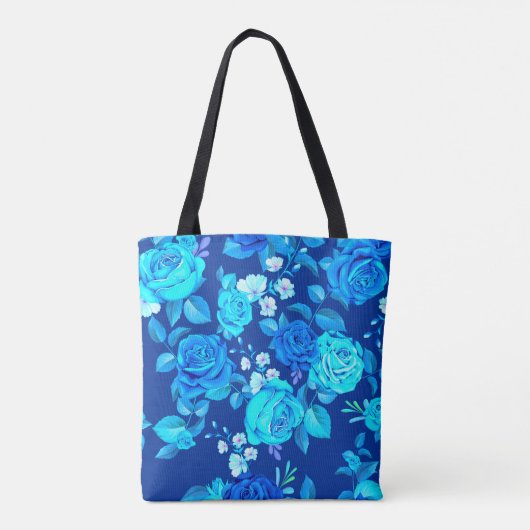 Classic Blauw Roos Bloemen Pattern-876 Tote Bag (Achterkant)