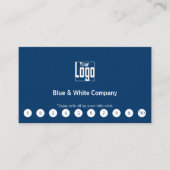 Classic Blauw & Wit Logo Social Media QR Code Klantenkaartje (Voorkant)