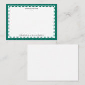 Classic Blauwgroen Groene Rand & Stippen Monogramm Notitiekaartje (Voorkant / Achterkant)