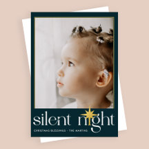 Classic Blauwgroen Silent Night Christmas Star Fot