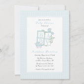 Classic Blocks en Carriage Baby shower Invites Kaart (Voorkant)