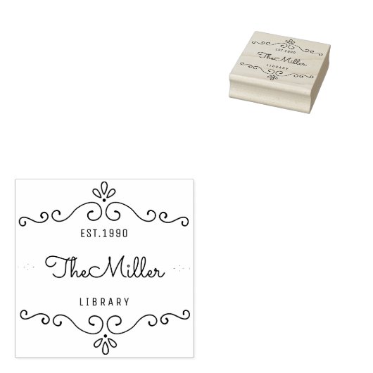 Classic  Bloeiende Familie Bookplate Rubberstempel (Gestempeld)